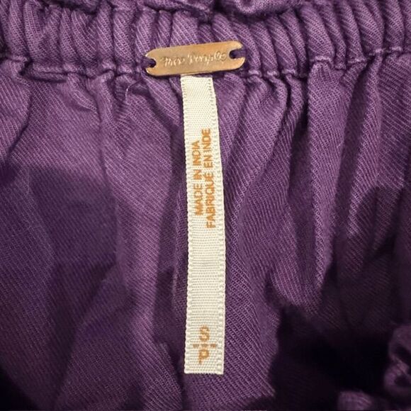 Free People Fleur de Jour Shift Dress Purple Embroidered Off Shoulder Size Small - Picture 7 of 12